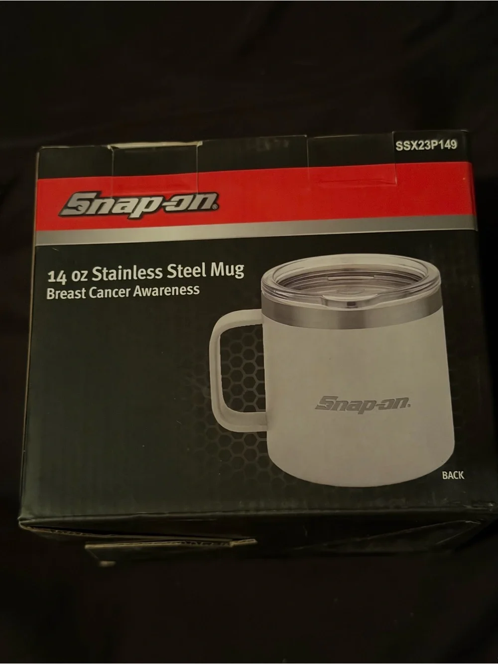 Snap-on 14 oz Stainless Steel Mug - Breast Cancer Awareness